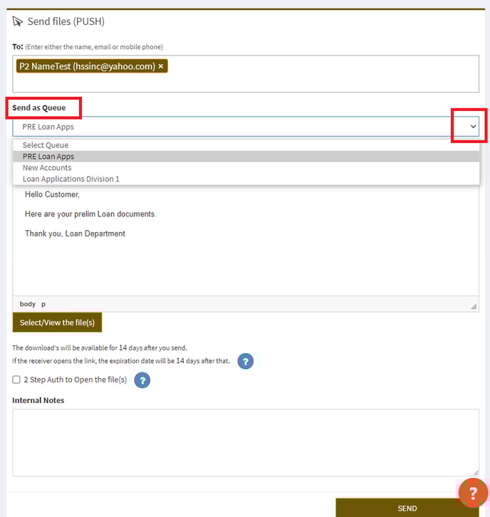 How to send a PUSH Queue request (1)