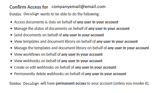 How to set DocuSign credentials in my P2 (7)