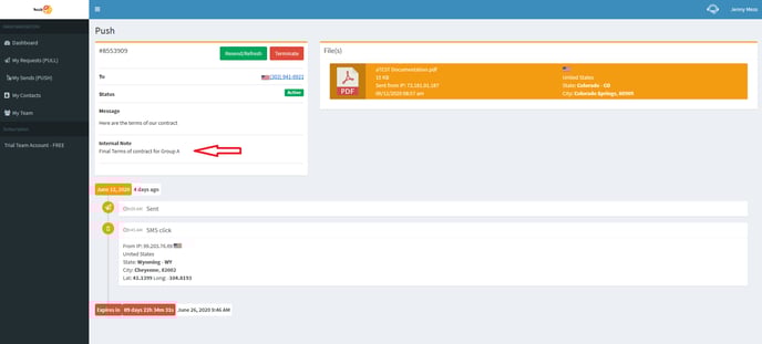 How to view internal private notes push (2)