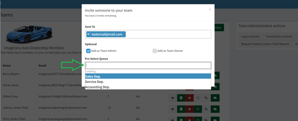 Pre-selecting Queues2