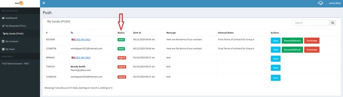 Request Status (PUSH) - 1