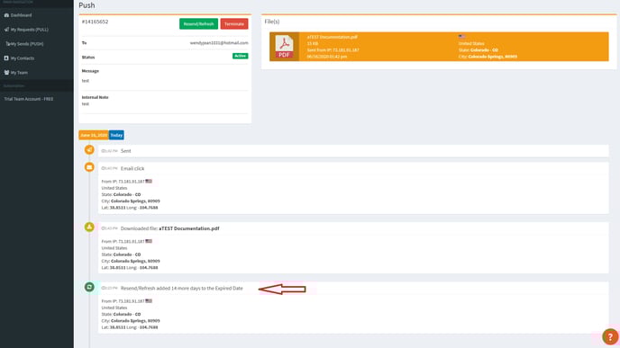 Resend Refresh (PUSH) - 2